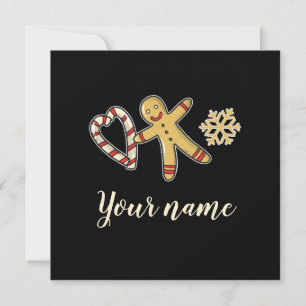 Liefde plat kaartje van een kerstman van koek