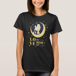 Liefde poedel hond naar de maan t-shirt