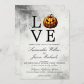 Liefde pompoen bruiloft kaart (Voorkant / Achterkant)