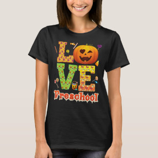 Liefde Preschool Leraar Pompoen Halloween Zoete Ka T-shirt