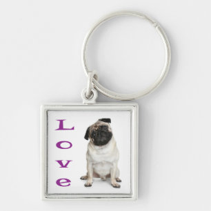 Liefde Pug Puppies Hond Sleutelhanger
