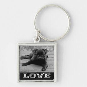 Liefde Pug Puppies Hond Sleutelhanger