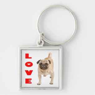 Liefde Pug Puppies Hond Sleutelhanger
