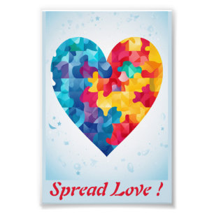 Liefde Puzzel Regenboog Hart Gepersonaliseerd Foto Afdruk