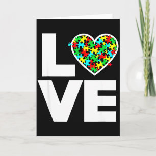 Liefde Puzzelstuk Cute Hart Wereld Autisme Bewustz Kaart
