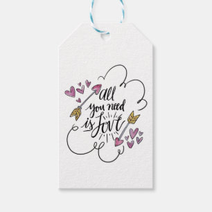 Liefde Quote Harten Pijlen Paarse Bruiloft Verlovi Cadeaulabel