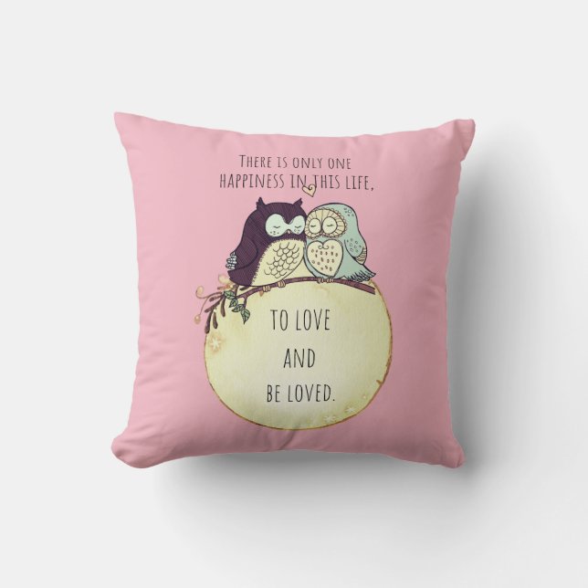 Liefde Quote Roze Kussen (Voorkant)