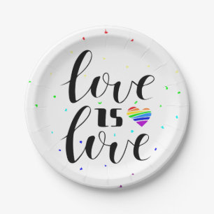 Liefde Rainboogharten Papieren Bordje