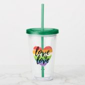 Liefde | Rainbow Waterverf Heart Acryl Drinkbeker (Voorkant)