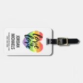Liefde | Rainbow Waterverf Heart Bagagelabel (Voorkant horizontaal)
