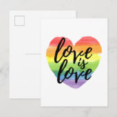 Liefde | Rainbow Waterverf Heart Briefkaart (Voorkant / Achterkant)