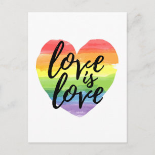 Liefde   Rainbow Waterverf Heart Briefkaart