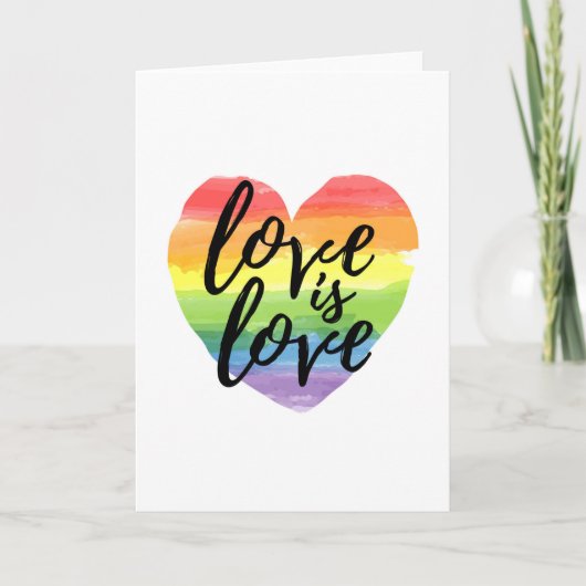 Liefde | Rainbow Waterverf Heart Kaart (Voorkant)