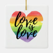 Liefde | Rainbow Waterverf Heart Keramisch Ornament (Achterkant)
