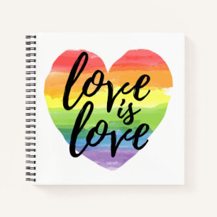 Liefde   Rainbow Waterverf Heart Notitieboek