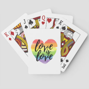 Liefde Rainbow Waterverf Heart Pokerkaarten