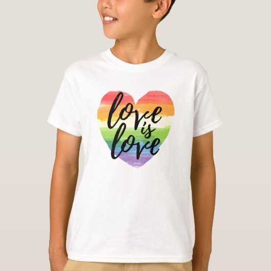 Liefde | Rainbow Waterverf Heart T-shirt (Voorkant)