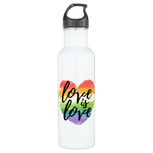 Liefde Rainbow Waterverf Heart Waterfles