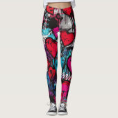 Liefde rebellen-graffiti harten leggings (Voorkant)