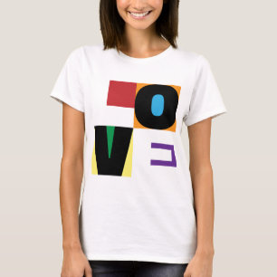 Liefde regenboog 6 kleuren uit hedendaagse letterk t-shirt