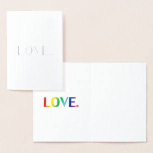 Liefde regenboog moderne typografie minimalistisch folie kaarten