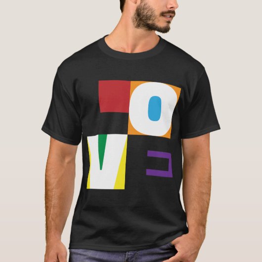 Liefde regenboogkleuren Modern Letter Art Design T-shirt (Voorkant)