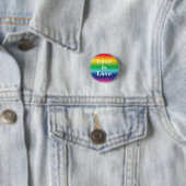 Liefde regenboogpatroon lgbatq gay pride ronde button 3,2 cm (In situ)