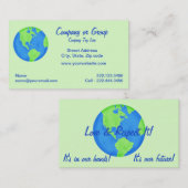 Liefde respect voor de aarde, zijn toekomstige Vis Visitekaartje (Voorkant / Achterkant)