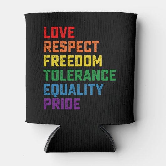 Liefde respect voor vrijheid tolerantie Gelijkheid Blikjeskoeler (Voorkant)