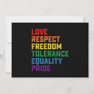 Liefde respect voor vrijheid tolerantie Gelijkheid Kaart