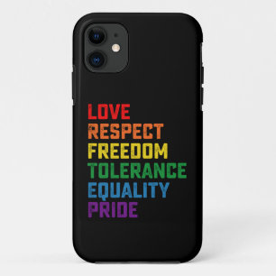 Liefde Respect Vrijheid Tolerantie Gelijkheid Trot iPhone 11 Hoesje