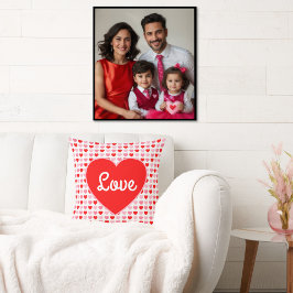 Liefde Rode Hart Roze & Rode Valentijn Hartpatroon Kussen