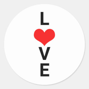 Liefde Rode Hart Schattig Valentijnsdag Wit Aangep Ronde Sticker