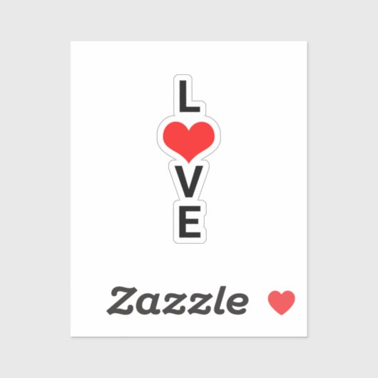 Liefde Rode Hart Schattig Valentijnsdag Wit Cool Sticker (Vel)