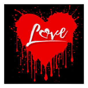 LIEFDE RODE HART SMELTENDE VALENTIJNSDAG PERFECT POSTER