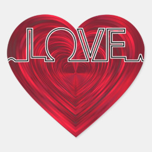 Liefde, rode hartslag, ECG-golfvector v2 Hart Sticker