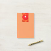 Liefde, rode kaars lichtpost, kerstmis post-it® notes (Op bureau)