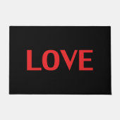 Liefde rode zwarte minimalistische typografie mode deurmat (Voorkant)
