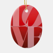 Liefde Romance Rode Roze Keramisch Ornament (Achterkant)