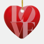 Liefde Romance Rode Roze Keramisch Ornament (Voorkant)