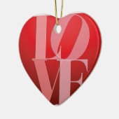 Liefde Romance Rode Roze Keramisch Ornament (Links)