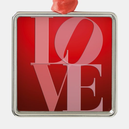 Liefde Romance Rode Roze Metalen Ornament (Voorkant)