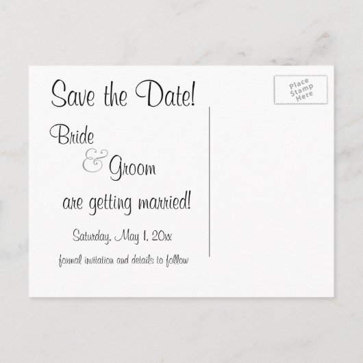  liefde, Romance, romantisch, sparen de Datum Aankondigingskaart (Achterkant)