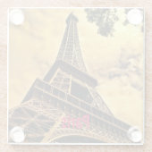 Liefde & Romance Stad van Paris Eiffeltoren Frankr Glazen Onderzetter (Achterkant)