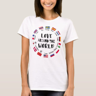 Liefde Rond de Wereld Talen T-shirt