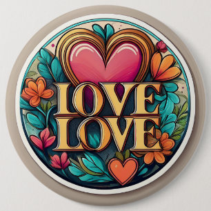 Liefde Ronde Button 6,0 Cm