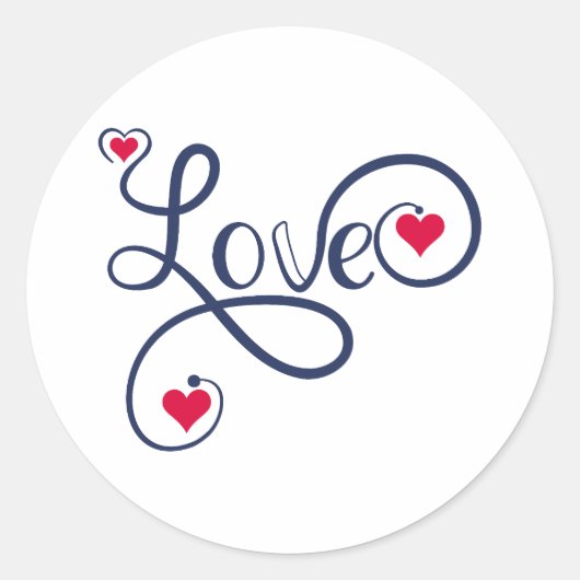 Liefde Ronde Sticker (Voorkant)