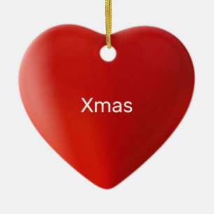 Liefde rood hart en kalligrafie keramisch ornament