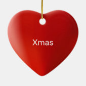 Liefde rood hart en kalligrafie keramisch ornament (Achterkant)