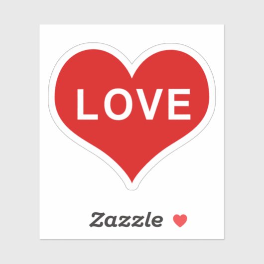 LIEFDE Rood Liefde Hart Vinyl Sticker (Vel)